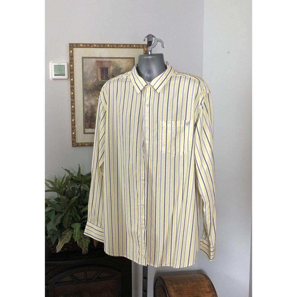 Men's Sean John Original Fit Long Sleeve Button Up Shirt XXXL Striped Pocket